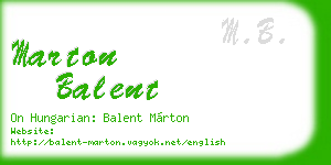marton balent business card